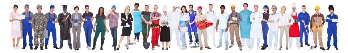 Gruppenbild Berufe Industrie Handwerk Dienstleistung